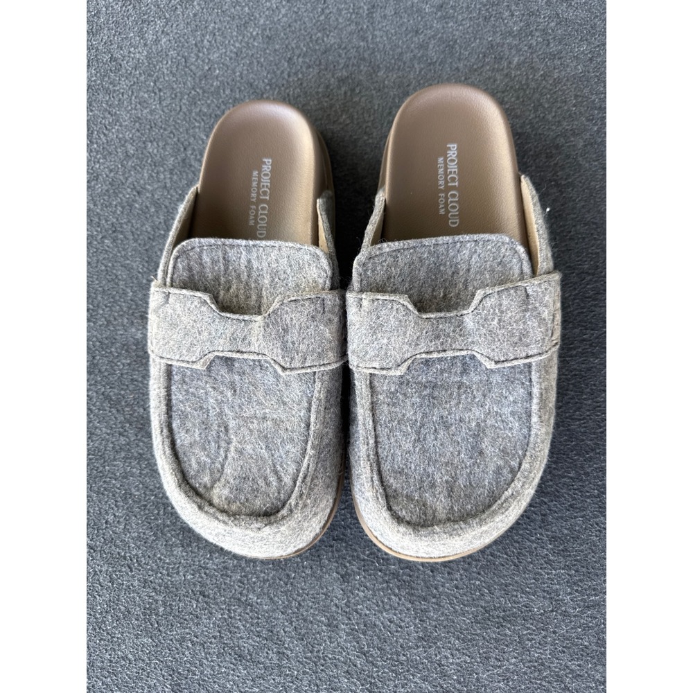 Project Cloud Foamy Gray Memory Foam Mules Slip On Slippers 7.5 590